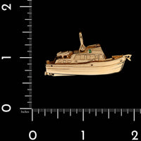 14K Yellow Gold Estate Yacht Charm