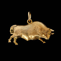 18K Yellow Gold Estate Bull Charm