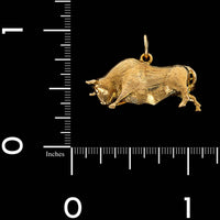 18K Yellow Gold Estate Bull Charm