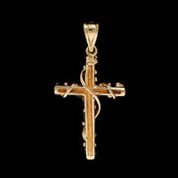 14K Two-tone Gold Estate Diamond Crucifix Cross