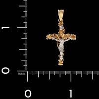 14K Two-tone Gold Estate Diamond Crucifix Cross