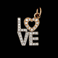 Tiffany 18K Rose and White Gold Estate Diamond Love Charm