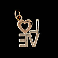 Tiffany 18K Rose and White Gold Estate Diamond Love Charm