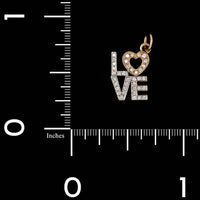 Tiffany 18K Rose and White Gold Estate Diamond Love Charm