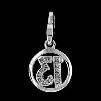 Cartier 18K White Gold Estate Diamond Lucky #13 Charm