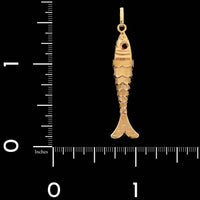14K Yellow Gold Articulated Fish Charm