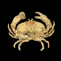 18K Yellow Gold Estate Diamond Crab Pendant