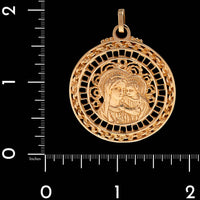 14K Yellow Gold Estate Madonna and Child Pendant