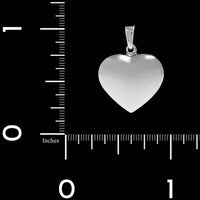 14K White Gold Estate Puffed Heart Pendant