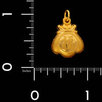 24K Yellow Gold Estate Chinese Lucky Bag Good Luck Symbol Charm