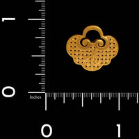 24K Yellow Gold Estate Chinese Lucky Lock Good Luck Symbol Charm