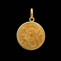 18K Yellow Gold Estate St. Rita Medal