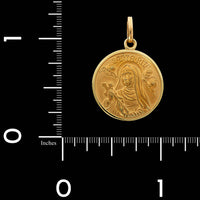 18K Yellow Gold Estate St. Rita Medal