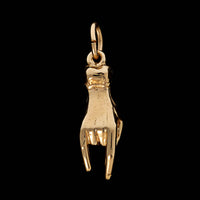 14K Yellow Gold Estate Mano Cornuto Hand Charm