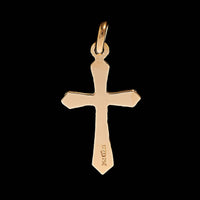 18K Yellow Gold Estate Cross Charm