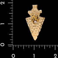 14K Yellow Gold Estate Diamond Arrowhead Pendant