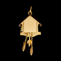 18K Yellow Gold Estate Cuckoo Clock Charm