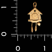 18K Yellow Gold Estate Cuckoo Clock Charm