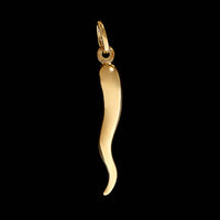 14K Yellow Gold Estate Italian Horn Charm