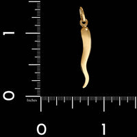 14K Yellow Gold Estate Italian Horn Charm