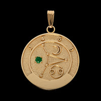 14K Yellow Gold Estate Cancer Talisman Pendant