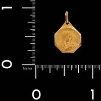 18K Yellow Gold Estate Madonna Medal