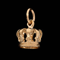 14K Yellow Gold Estate Crown Charm