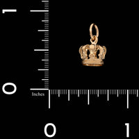 14K Yellow Gold Estate Crown Charm
