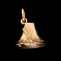 14K Yellow Gold Estate Bavarian Alps Hat Charm