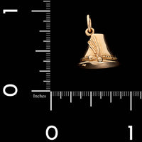 14K Yellow Gold Estate Bavarian Alps Hat Charm