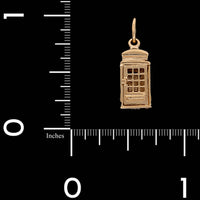 14K Yellow Gold Estate Phone Booth Charm