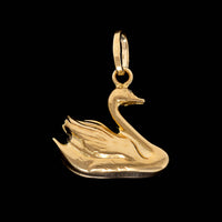 18K Yellow Gold Estate Swan Charm