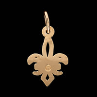 14K Yellow Gold Estate Fleur de Lis Charm