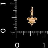14K Yellow Gold Estate Fleur de Lis Charm