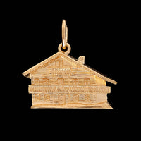 14K Yellow Gold Estate Swiss Chalet Charm