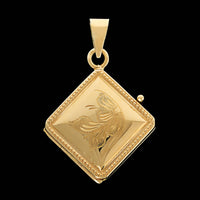 14K Yellow Gold Estate Engraved Locket