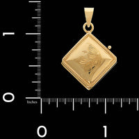 14K Yellow Gold Estate Engraved Locket