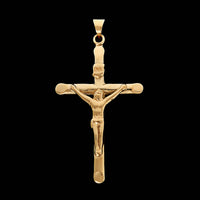 14K Yellow Gold Estate Crucifix Cross Pendant