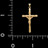 14K Yellow Gold Estate Crucifix Cross Pendant
