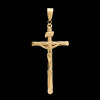 14K Yellow Gold Estate Crucifix Cross Pendant