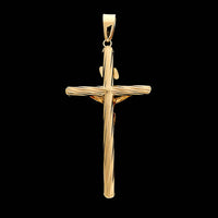 14K Yellow Gold Estate Crucifix Cross Pendant
