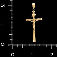 14K Yellow Gold Estate Crucifix Cross Pendant