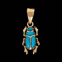 18K Yellow Gold Estate Beetle Charm