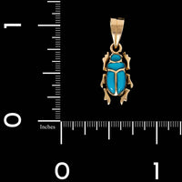 18K Yellow Gold Estate Beetle Charm