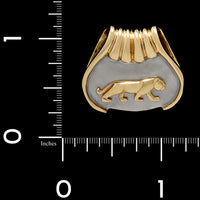 14K Two-tone Gold Estate Panther Slide Pendant