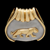 14K Two-tone Gold Estate Panther Slide Pendant