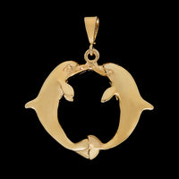 14K Yellow Gold Estate Dolphin Pendant