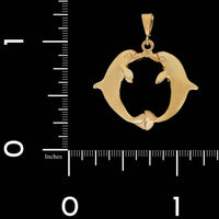 14K Yellow Gold Estate Dolphin Pendant