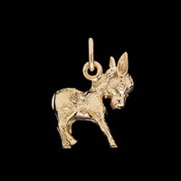 14K Yellow Gold Estate Donkey Charm