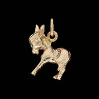 14K Yellow Gold Estate Donkey Charm